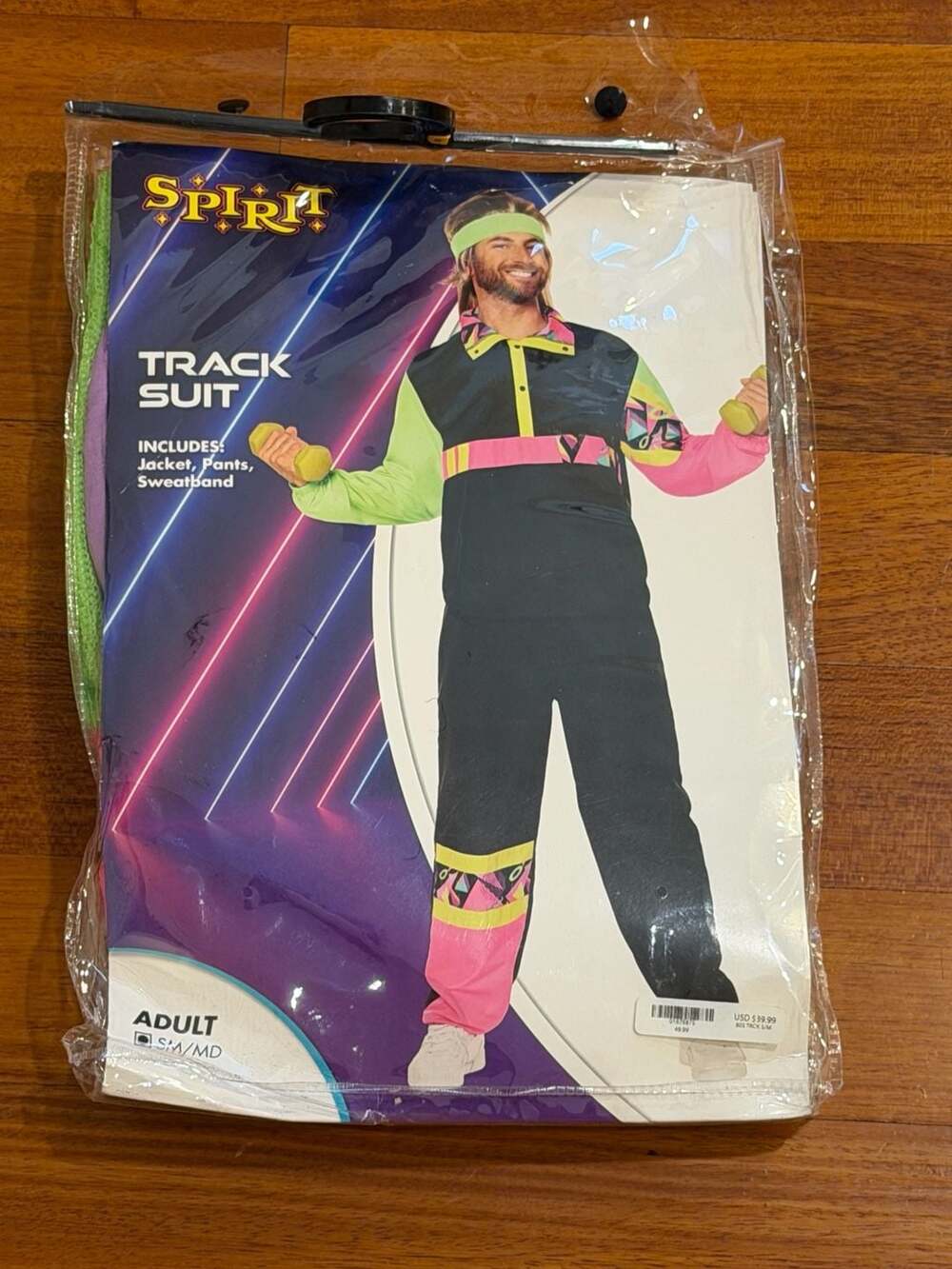Adult 80s Neon Track Suit Halloween Costume Men's Women's Unisex - Picture 1 of 5